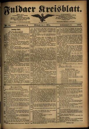 Ausgabe vom Mittwoch, den 07. März 1906.