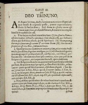 Caput III. De Deo Trinuno.
