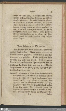 §. 6. Vom Gebrauch der Steinarten
