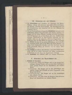 X. Abzeichen der Unteroffiziere etc.