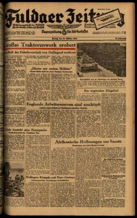 Ausgabe vom Freitag, den 16. Oktober 1942.