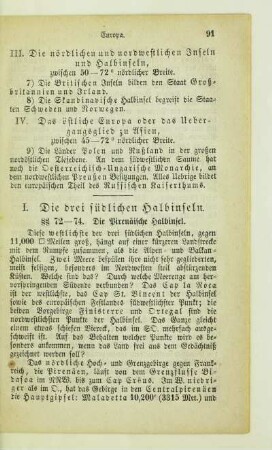 I. Die drei südlichen Halbinseln