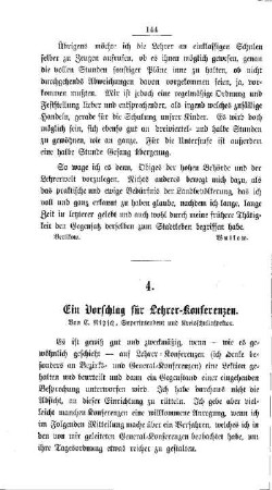 Ein Vorschlag für Lehrer-Konferenzen