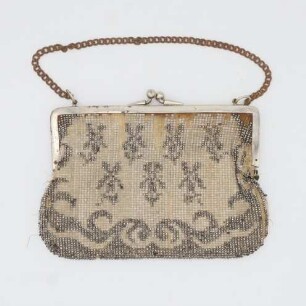 Perlenhandtasche in Beige