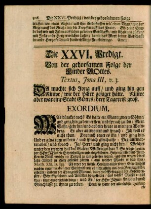 Die XXVI. Predigt. Von der gehorsamen Folge der Kinder GOttes