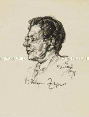 Bildnis des Musikers Hermann Zilcher