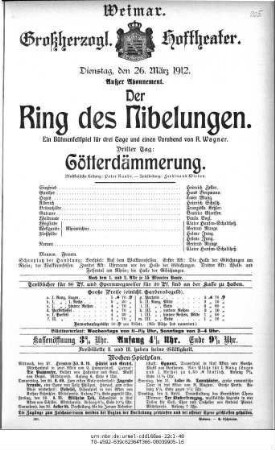 Der Ring des Nibelungen. Dritter Tag: Götterdämmerung