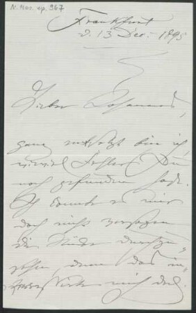 Brief an Johannes Brahms : 13.12.1895
