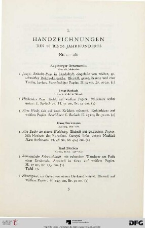 Handzeichnungen (Nr. 1-160)