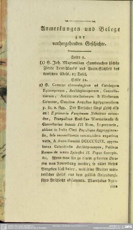 Anmerkungen und Belege zur vorhergehenden Geschichte