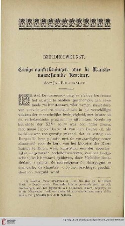 Beeldhouwkunst: Eenige aanteekeningen over de Kunstenaarsfamilie Kerrincx