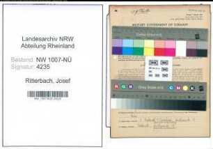 Entnazifizierung Josef Ritterbach , geb. 26.02.1901 (Lagerist)
