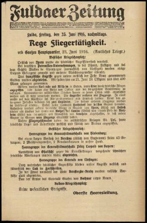 Ausgabe vom Freitag, den 23. Juni 1916.