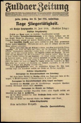 Ausgabe vom Freitag, den 23. Juni 1916.