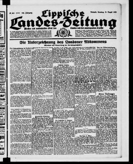 Lippische Landes-Zeitung : ältestes und weitverbreitetes Blatt des Landes und der angrenzenden Bezirke