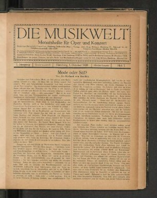Mode oder Stil? Von Dr. Gerhard von Keußler.