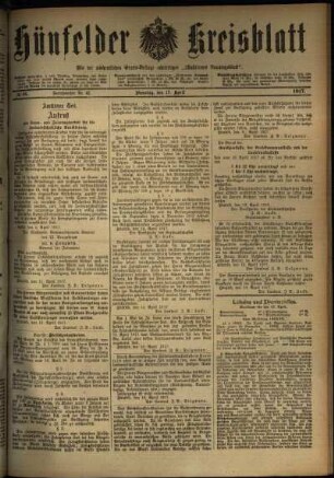 Ausgabe vom Dienstag, den 17. April 1917.