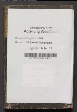 Chronologisches Urkundenrepertorium des Notariats in den Kantonen Hausberge und Windheim