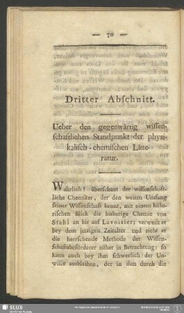 Dritter Abschnitt. Ueber den gegenwärtig wissenschaftlichen Standpunkt der physikalisch-chemischen Litteratur