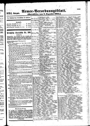824. Ausgabe. Mittwoch, 8. Dezember 1915