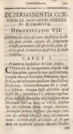 De permanentia corporis et sanguinis Christi in eucharistia.