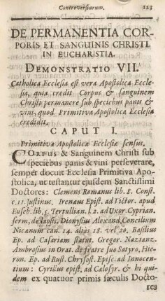 De permanentia corporis et sanguinis Christi in eucharistia.