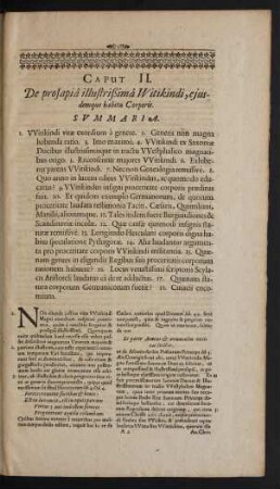 Caput II. De prosapia illustrissima Witikindi, eiusdemque habitu Corporis