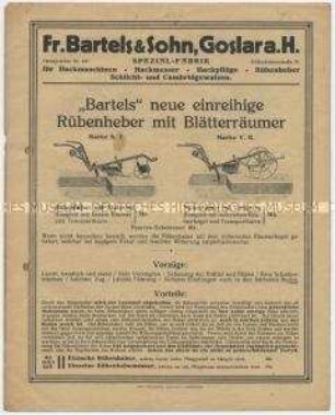 "Bartels" neue einreihige Rübenheber mit Blätterräumer