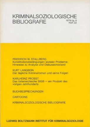 Kriminalsoziologische Bibliografie