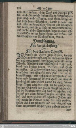 Dancksagung, Für die Erlösung, Oder: Für das Leiden Christi