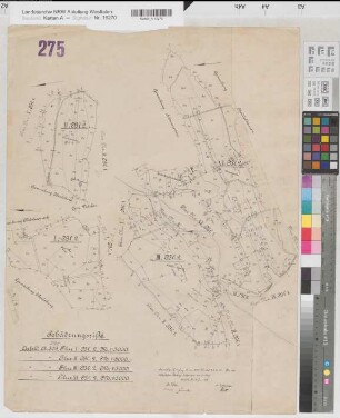 Arfeld (Bad Berleburg), Umlegung Arfeld, Schätzungskarte Flur 1, Bl.2; Flur 2, Bl.2, Flur 3, Bl.2, Flur 6, Bl.2