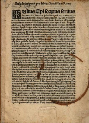 Bulla indulgentiae pro fabrica sancti Petri Romae