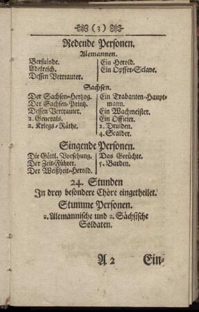 Personen des Schau-Spiels.