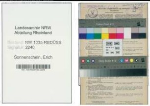 Entnazifizierung Erich Sonnenschein , geb. 21.09.1907 (Steiger)