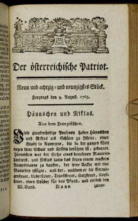 Neun und achtzig- und neunzigstes Stück. - Zwey und neunzigstes Stück.