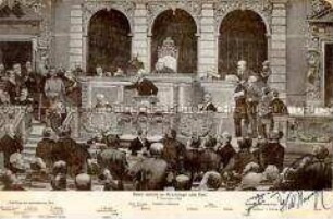 August Bebel als Redner im Reichstag