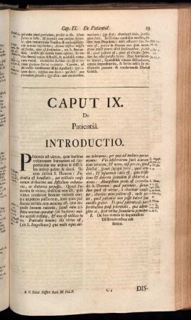 Caput IX. De Patientiâ.