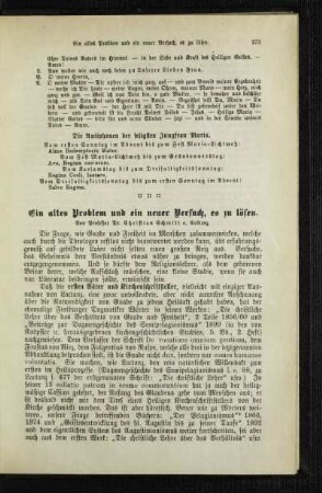 ¬Ein¬ altes Problem und ein neuer Versuch, es zu lösen