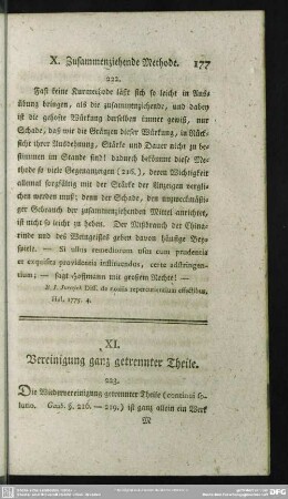 XI. Vereinigung ganz getrennter Theile