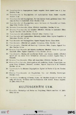 Kultusgeräte (Nr. 210-228)