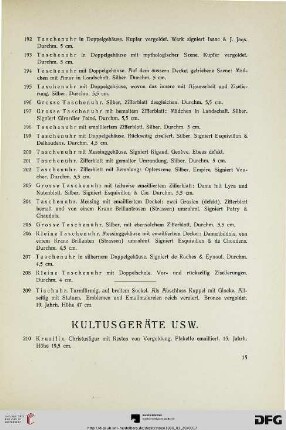 Kultusgeräte (Nr. 210-228)