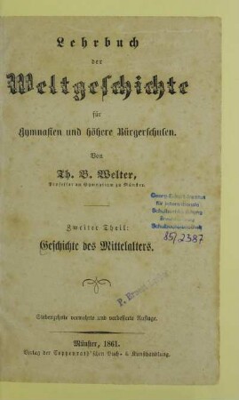 Theil 2: Geschichte des Mittelalters