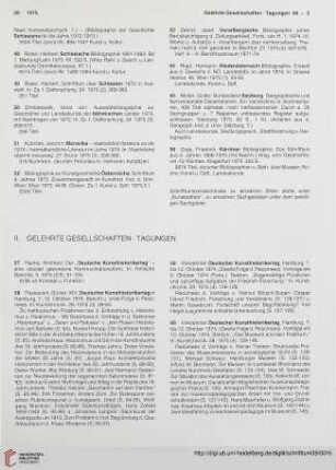 II. Gelehrte Gesellschaften. Tagungen