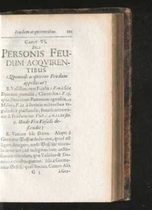 Caput VI. De Personis Feudum Acquirentibus.