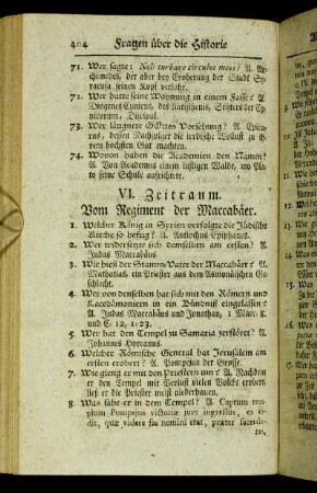 VI. Zeitraum. Vom Regiment der Maccabäer.