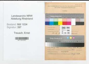 Entnazifizierung Ernst Treusch , geb. 01.04.1900 (Stabsoberfeldwebel)