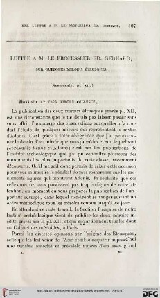 Lettre à M. le professeur Ed. Gerhard