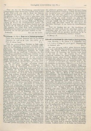 109-110 [Rezension] Windstosser, Marie, Étude sur la „Théologie germanique“
