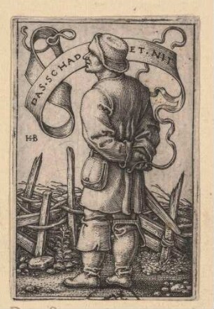 Bauer mit auf dem Rücken gefalteten Händen