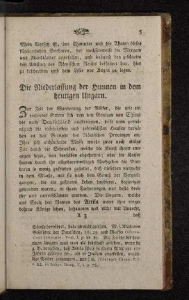 Die Niederlassung der Hunnen in dem heutigen Ungarn.